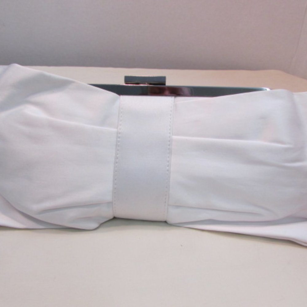 White Silk like Evening Bag